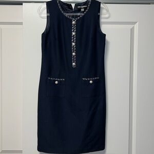 Karl Lagerfeld Classy Navy Pearl Dress